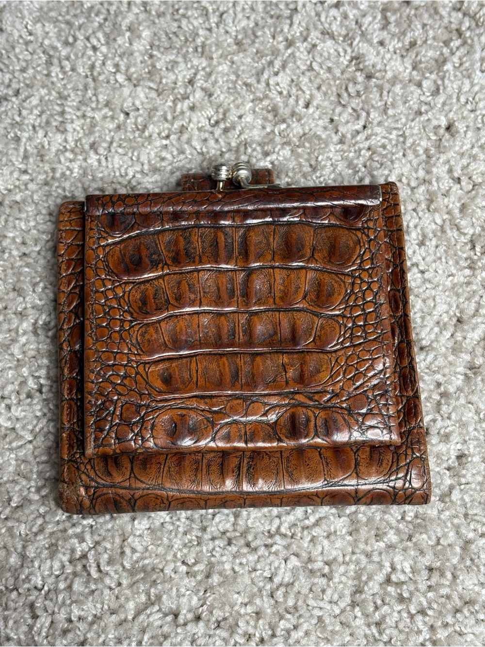 Brahmin Croc Embossed Leather Wallet